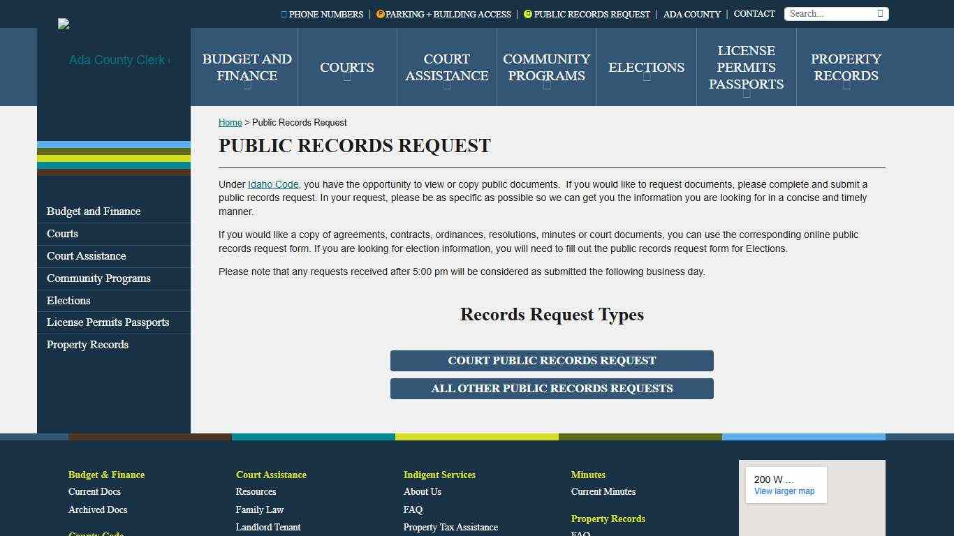 Public Records Request - Ada County Clerk